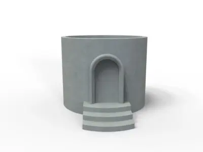 Short Circular Villa Flower Pot  3D print model