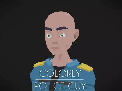Colorly - Police Guy - Game Ready - Rigged - Customizable Low-poly 3D model