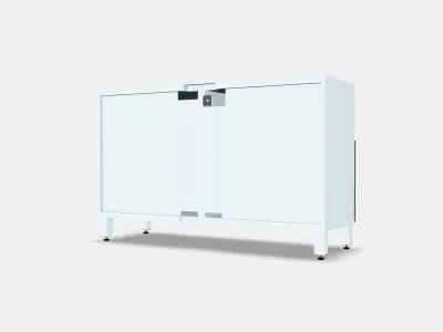 BESTA TV bench with doors 23 Low-poly 3D model