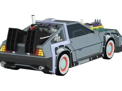 Car Back to the Future Low-poly 3D model