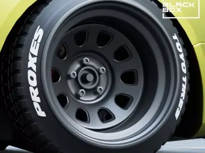 D STEEL WHEEL SET FRONT AND REAR WITH 2 TIRES for miniatures 3D print model