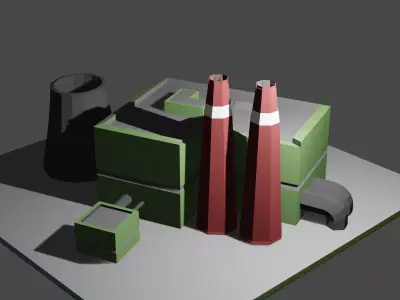 Factory Free low-poly 3D model