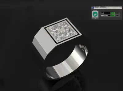 Wide Polished Mens STL 3D Band model mr0327 3D print model