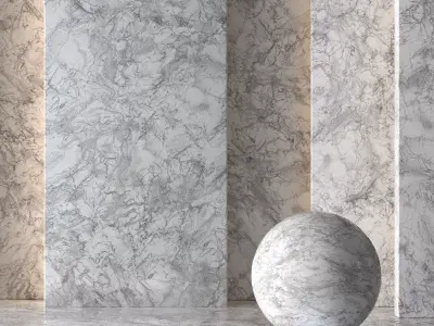 Set of 3 Marble Seamless Material 8K -Tileable- DrCG No 73 3D model
