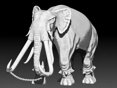 War elephants 3D model