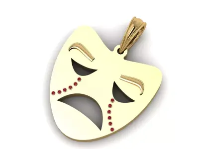 SAD JOKER FACE MASK PENDANT 3D PRINTABLE MODEL  3D print model