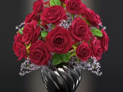 RED ROSES 3D model
