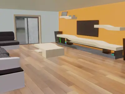 Modern Living Room 3D model