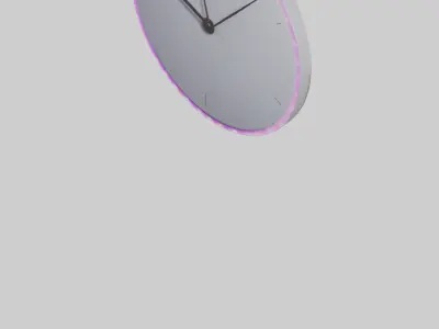 LED Wall Clock model Low-poly 3D model