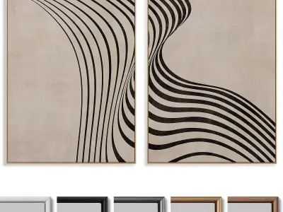 Abstract Painting Frame set 3D model 233