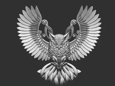 flying owl 3D print model