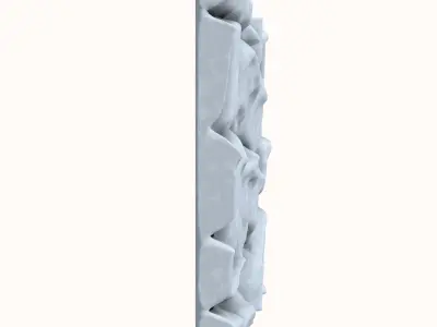 Weathered Granite Cobble Wall 3D model