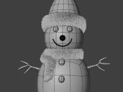 Snowman 3D Model  Winter Christmas Character  Blender  FBX  OBJ 3D model