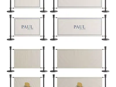 Cafe Barrier Modular Set Vol 2 3D model