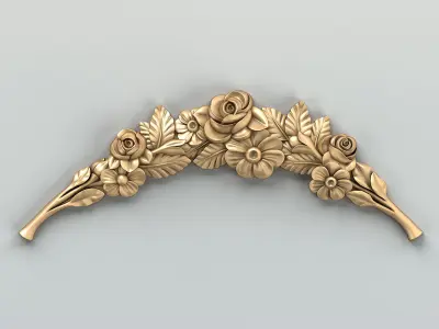 Carved decor horizontal 046 3D model