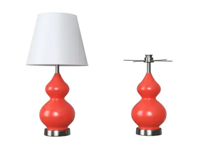 Two Decorative Red Lamps 3D Model 3D model