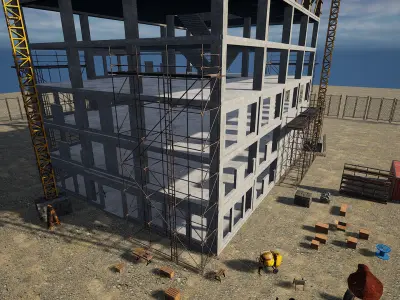 Construction Site v1 - Unreal Engine Project Low-poly 3D model