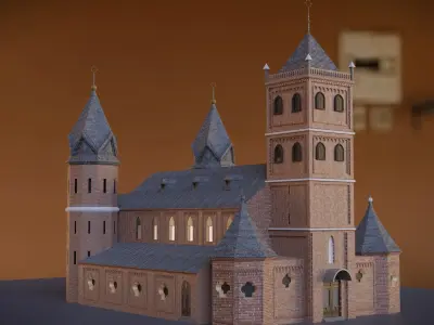 Church Low-poly 3D model 2