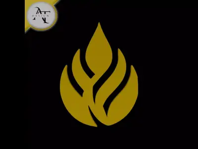 Simple Flame Symbol - 2D Art Free 3D print model 31