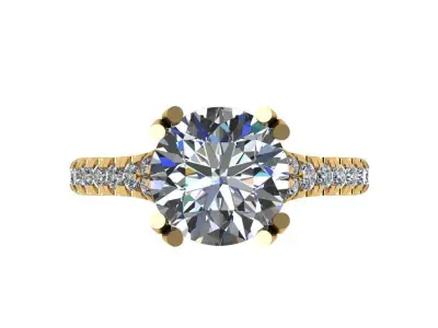 Cathedral split shank diamond ring 3D print model