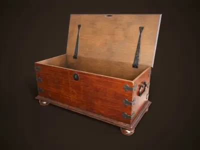 Vintage chest Low-poly 3D model
