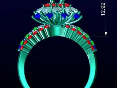 Luxury Engagement Ring 3D print model