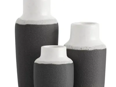Two Toned Vase Set Of 3 3D model