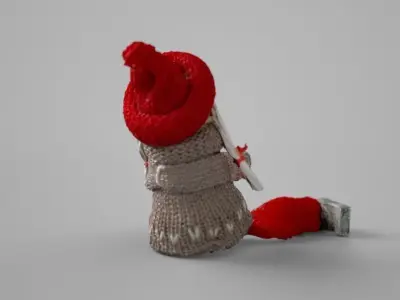 Wooden Decorative Doll Figure 2 Free low-poly 3D model