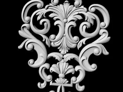 Central decor ornament for furniture 3D model 391