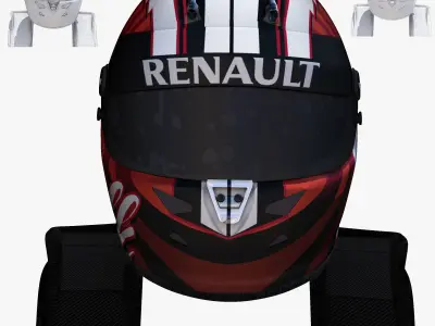 Hulkenberg helmet 2017 Low-poly 3D model