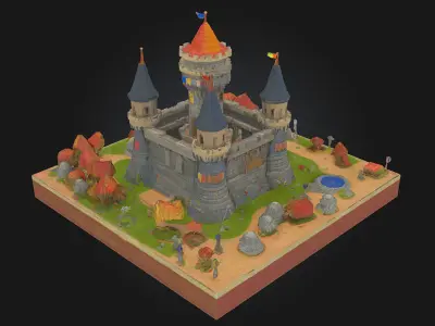 Medieval Fortress Model 3D model
