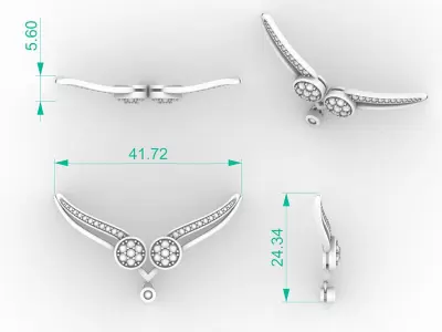 V-Shaped Diamond Pendant 3D print model