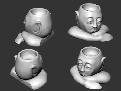 Face Vase Bored Elf for 3D print 3D print model