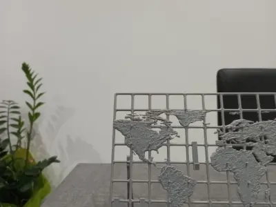 Decorative organizer grid with the map of planet Earth 3D print model