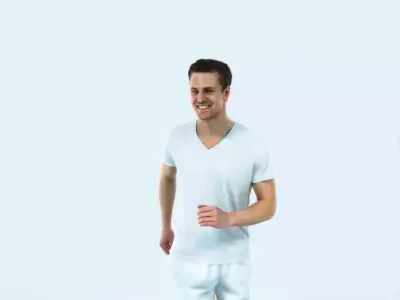 Virtue 02M Running Jogging Football Sports Man Low-poly 3D model