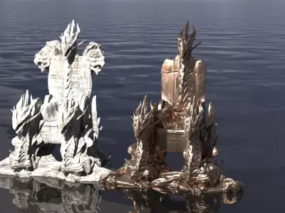 Queen of dragons Throne  2 versions 3D model