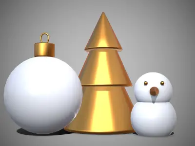 Christmas New Year Decoration Props 3D model