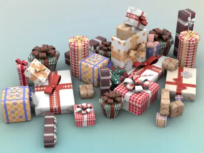 Gift Boxes Low-poly 3D model