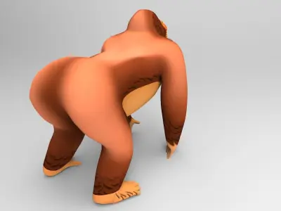 3D cartoon Gorilla Models game ready low poly Low-poly 3D model