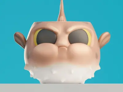 BLOWFISH PLANTER FOR 3D PRINT 3D print model