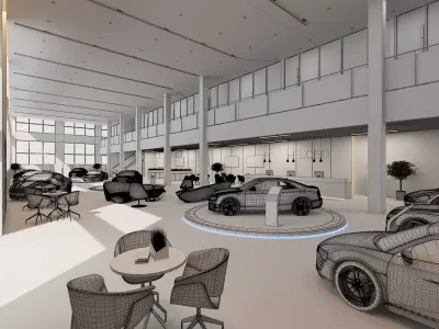 Automobile 4S Shop  Low-poly 3D model