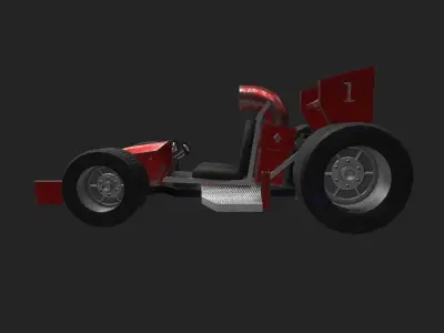 Kart Vehicle 04 - Racing Car - Red Formula-1 Low-poly 3D model