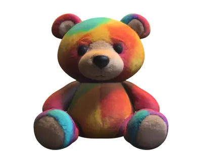 Rainbow Teddy Bear 3D model