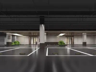 Modern Luxury Car Park - Garage 3D model