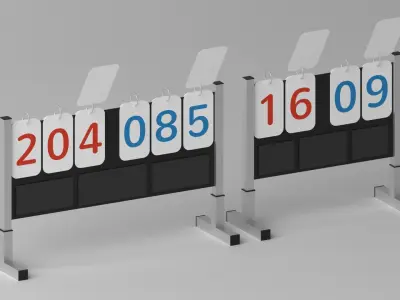 Sports Basketball Football Soccer Scoreboard 1 Low-poly 3D model