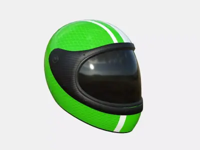 Cartoon Helmet Kart A04 Green - Character Design Low-poly 3D model