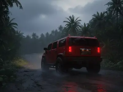 Hummer H2 SUV  Stylized Game Ready Vehicle 3D Model  3D model