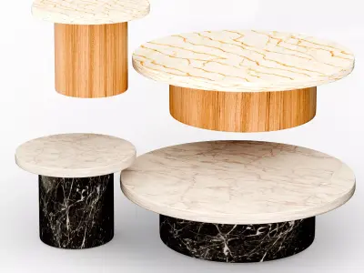 Coffee Table Set Low-poly 3D model