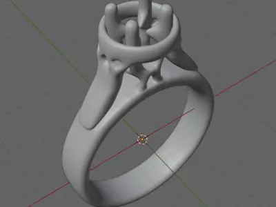 jewelry3dfile61 engagement ring in silver 3D print model
