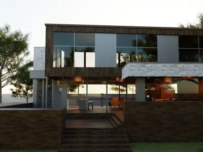 Game-Ready Modern 3D House 3D model